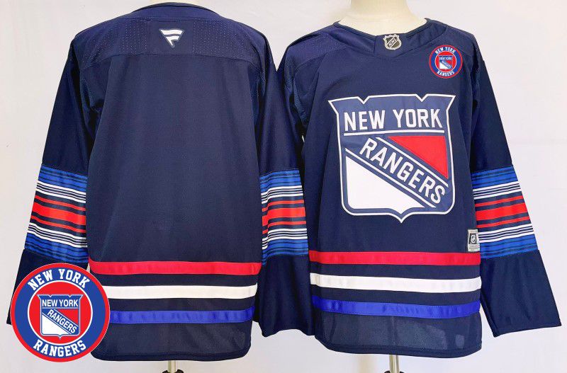 Men New York Rangers Blank Blue Fanatics 2025 NHL Jersey style 4->new york rangers->NHL Jersey